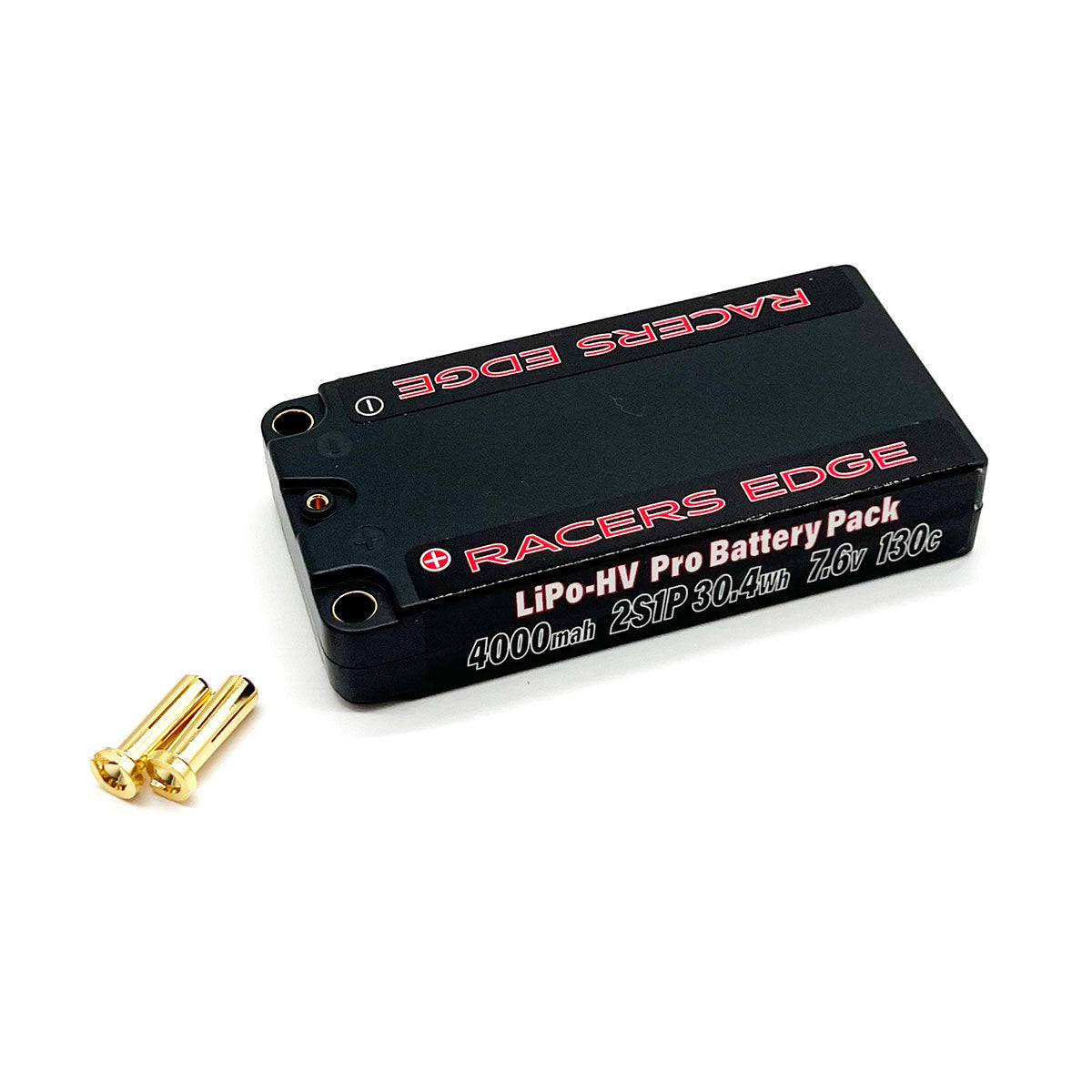 4000mAh 2S 7.6V 130C LCG Shorty Hard Case Lipo Battery Pack with 5mm Bullet Plug