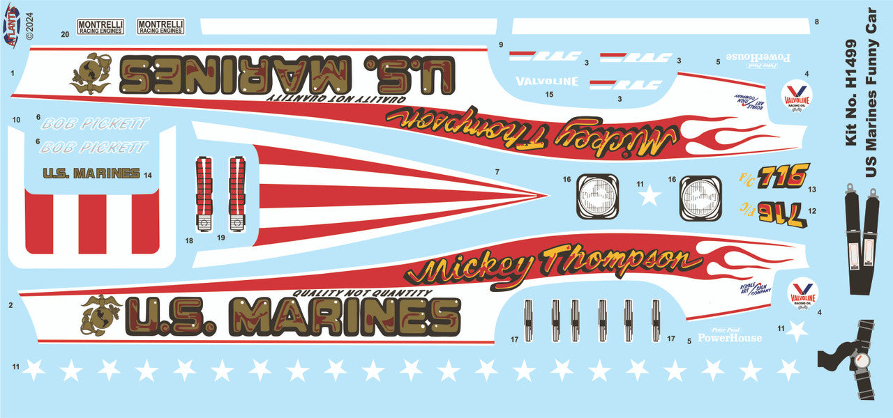 Atlantis 1/16 Mickey Thompson Marines Funny Car