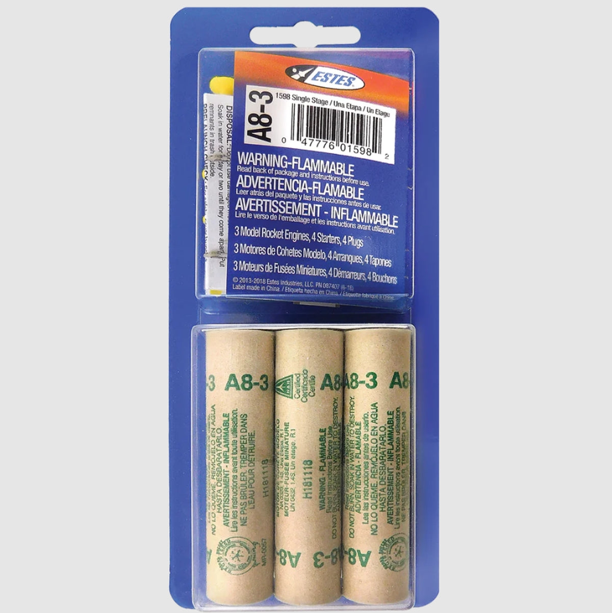 ESTES A8-3 Model Rocket Engines (3pk)