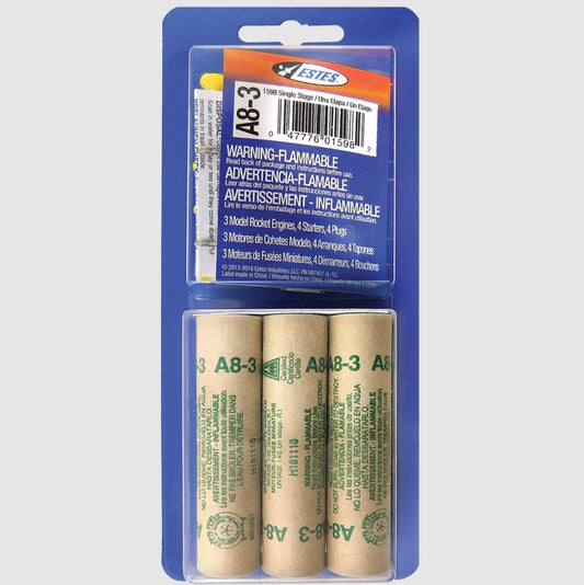 ESTES A8-3 Model Rocket Engines (3pk)