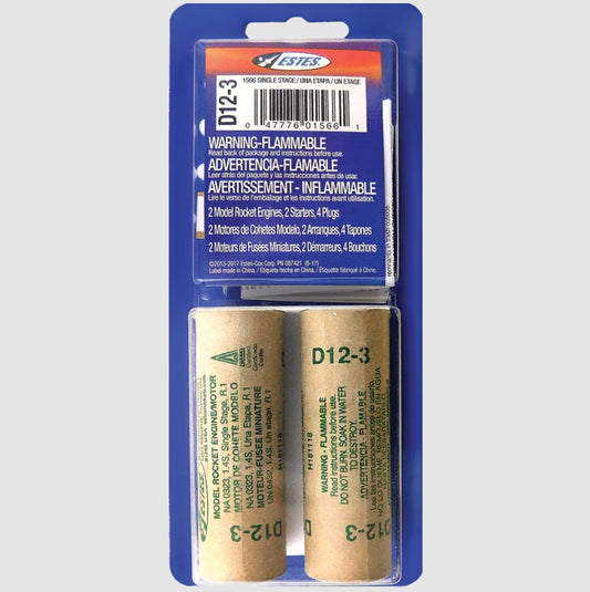 ESTES D12-3 Model Rocket Engines (2pk)