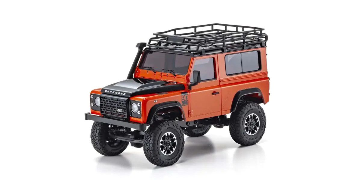 Kyosho MINI-Z 4x4 Series Ready Set Land Rover Defender 90 Adventure Phoenix Orange/Santorini Black