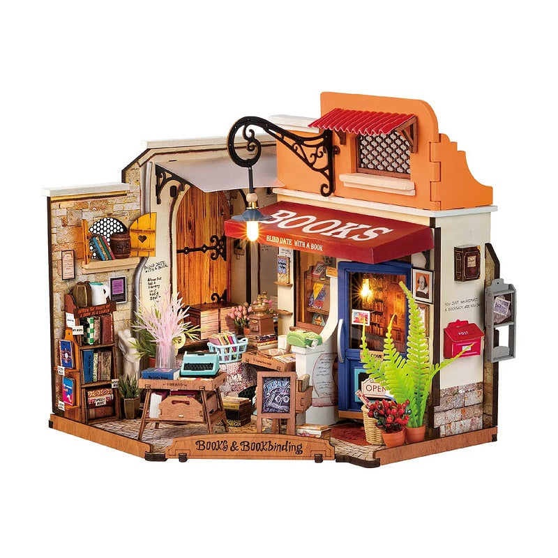 Corner Bookstore, DIY Miniature House Kit