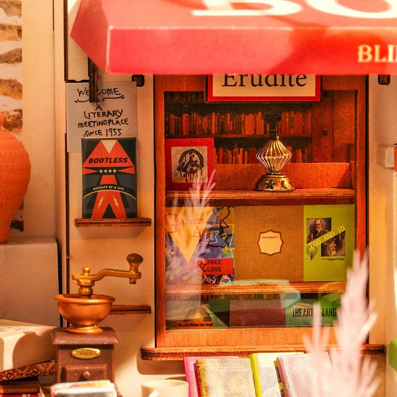 Corner Bookstore, DIY Miniature House Kit
