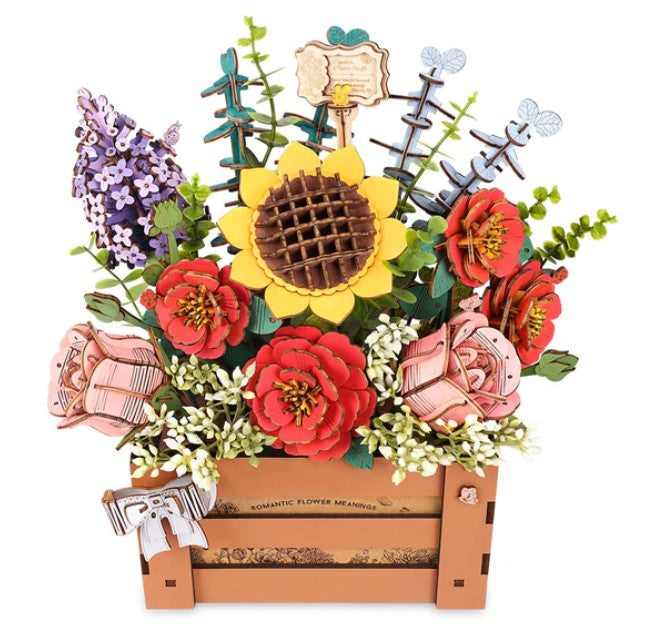 Wooden Flower Box - Wood Bloom Craft
