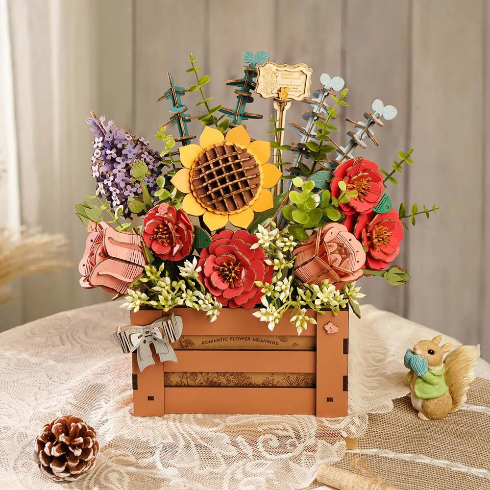 Wooden Flower Box - Wood Bloom Craft