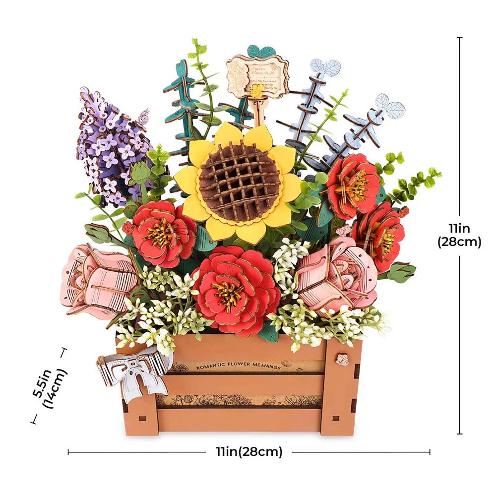 Wooden Flower Box - Wood Bloom Craft