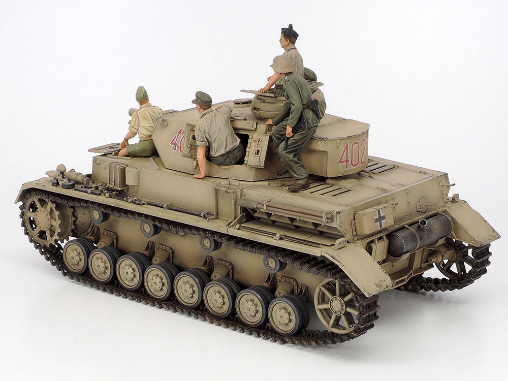 Tamiya 1/35 German Tank Panzerkampfwagen IV Ausf.F &amp; Motorcycle Model Set "North Africa"