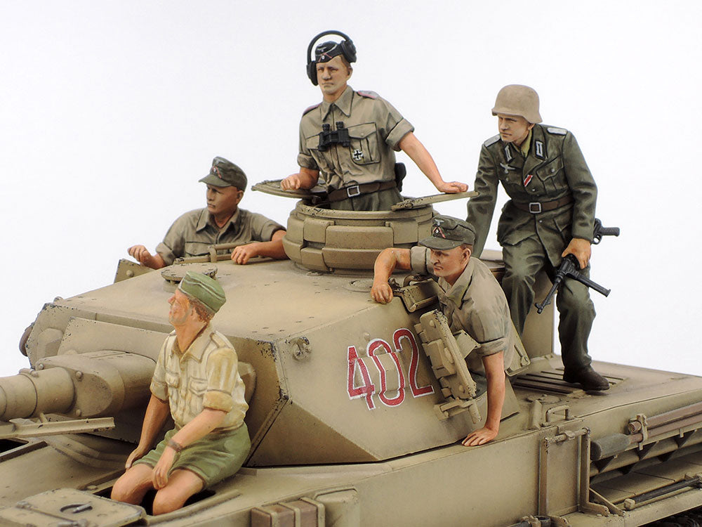 Tamiya 1/35 German Tank Panzerkampfwagen IV Ausf.F &amp; Motorcycle Model Set "North Africa"