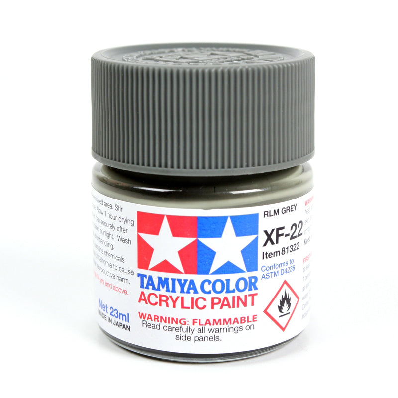 Tamiya Acrylic XF-22 RLM Gray Paint, 23ml Bottle